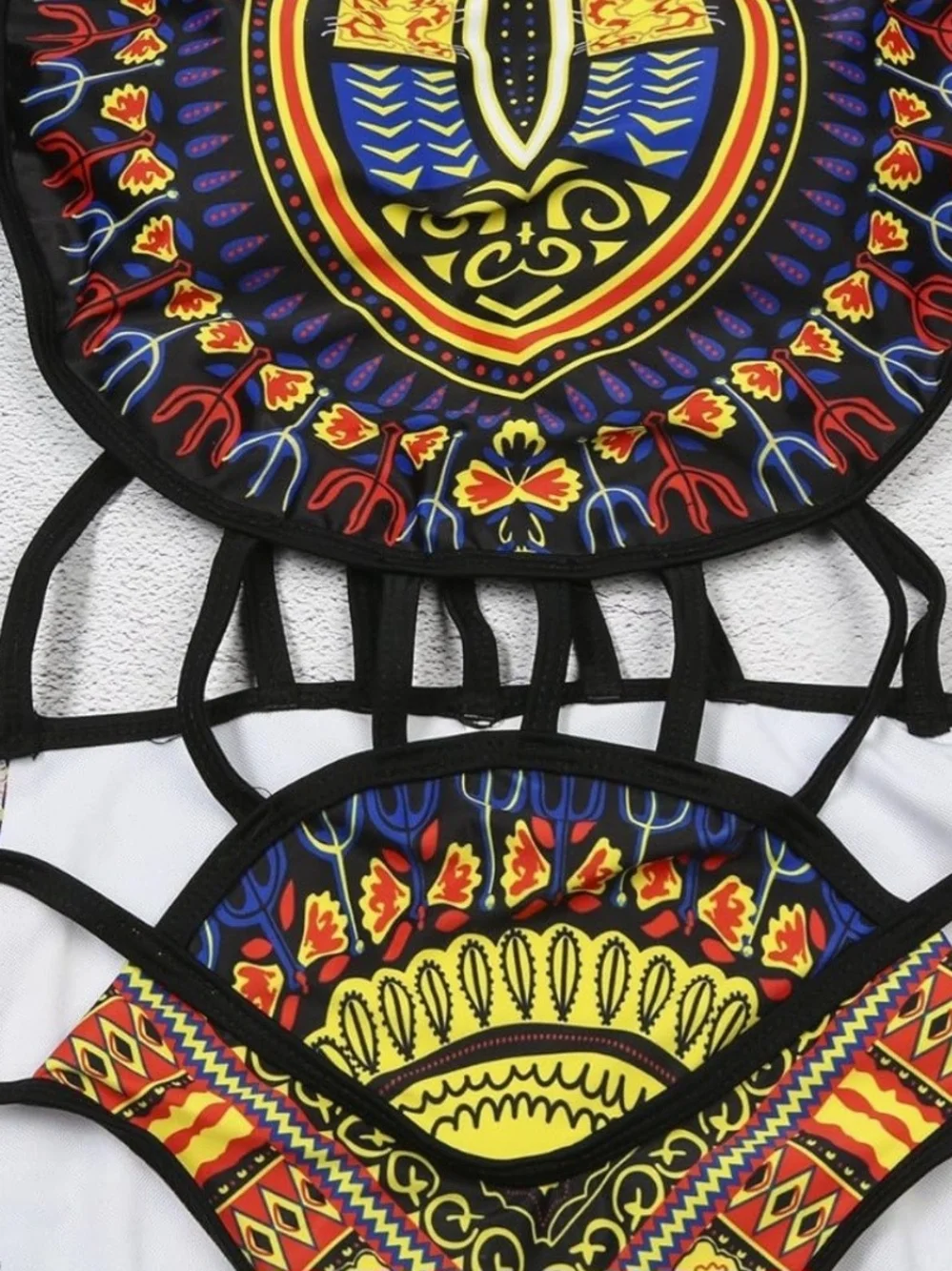 Tribal Print Cutout One-Piece Swimsuit - Picture 4 of 7